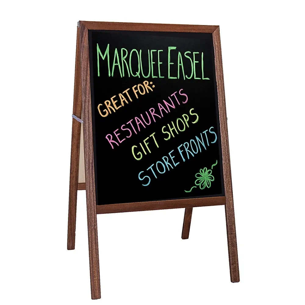 Dry Erase*Flipside 2 Sided Black Dry Erase Board, Stained Wood, 24"W x 42"H (FLP31310)