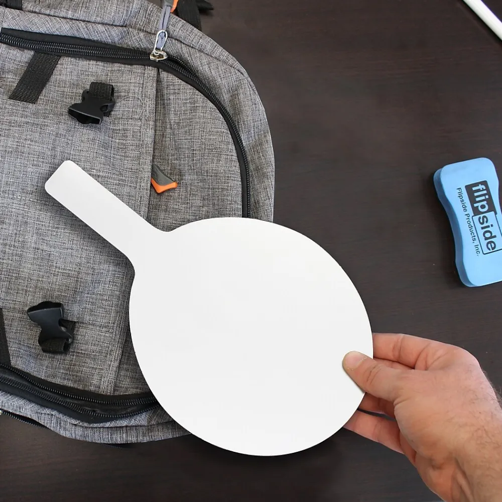 Dry Erase*Flipside Oval Dry-Erase Paddle, Eraser, and Pen Class Pack, 36/Set (11232)