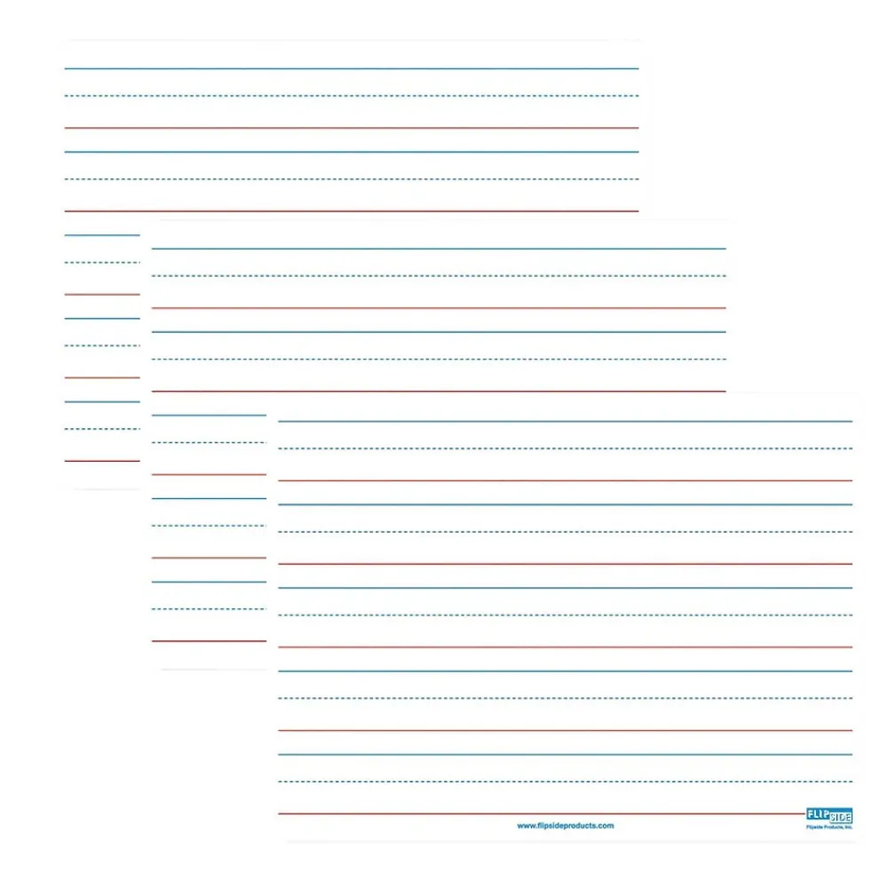 Dry Erase*Flipside Products Magnetic Dry-Erase Whiteboard, Two-Sided Ruled/Blank, 9" x 12", Pack of 3 (FLP10076-3)