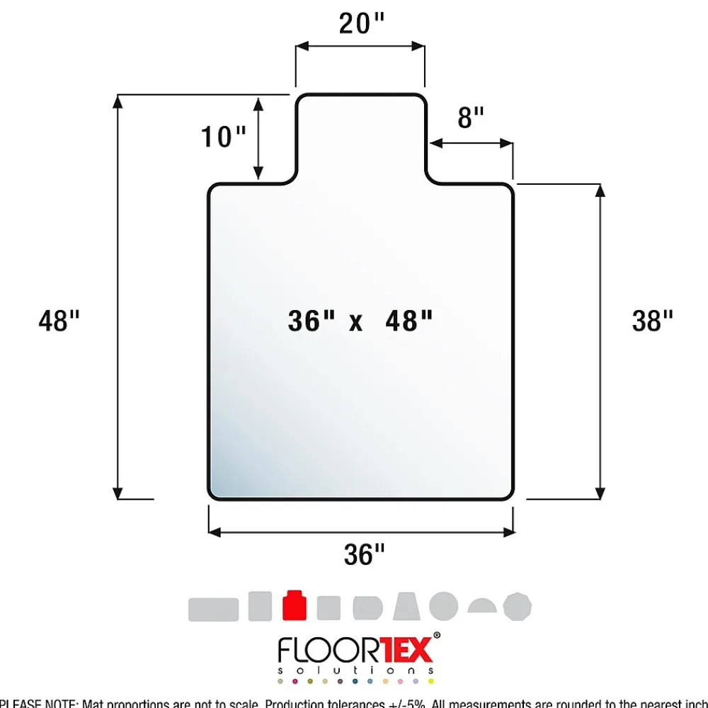 Chair Mats*Floortex Computex Advantagemat Carpet Chair Mat with Lip, 36" x 48", Designed for Medium-Pile Carpet, Clear PVC (319226LV)