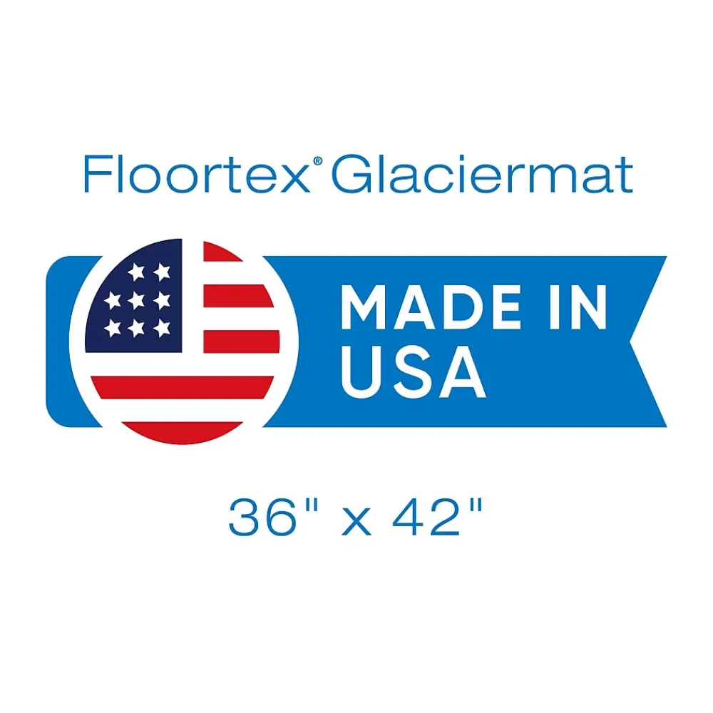 Chair Mats*Floortex Glaciermat Carpet & Hard Floor Chair Mat, 36" x 42", Crystal Clear Glass (FC123642EG)