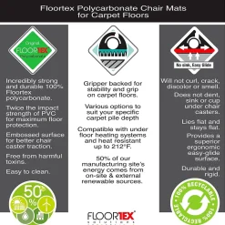 Chair Mats*Floortex 9Mat Carpet Gaming Chair Mat, 38