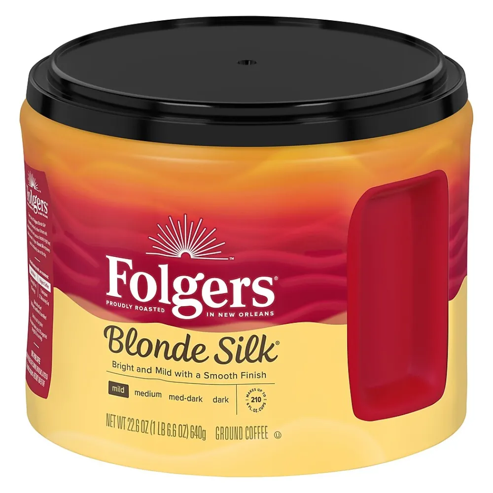 Folgers Blonde Silk Caffeinated Ground Coffee, Light Roast, 22.6 oz. (SMU20433)