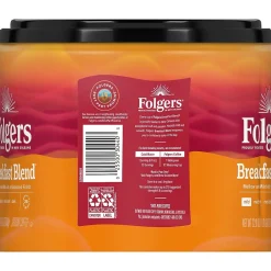 Folgers Breakfast Blend Ground Coffee, Light Roast, 22.6 oz. (2550020529)
