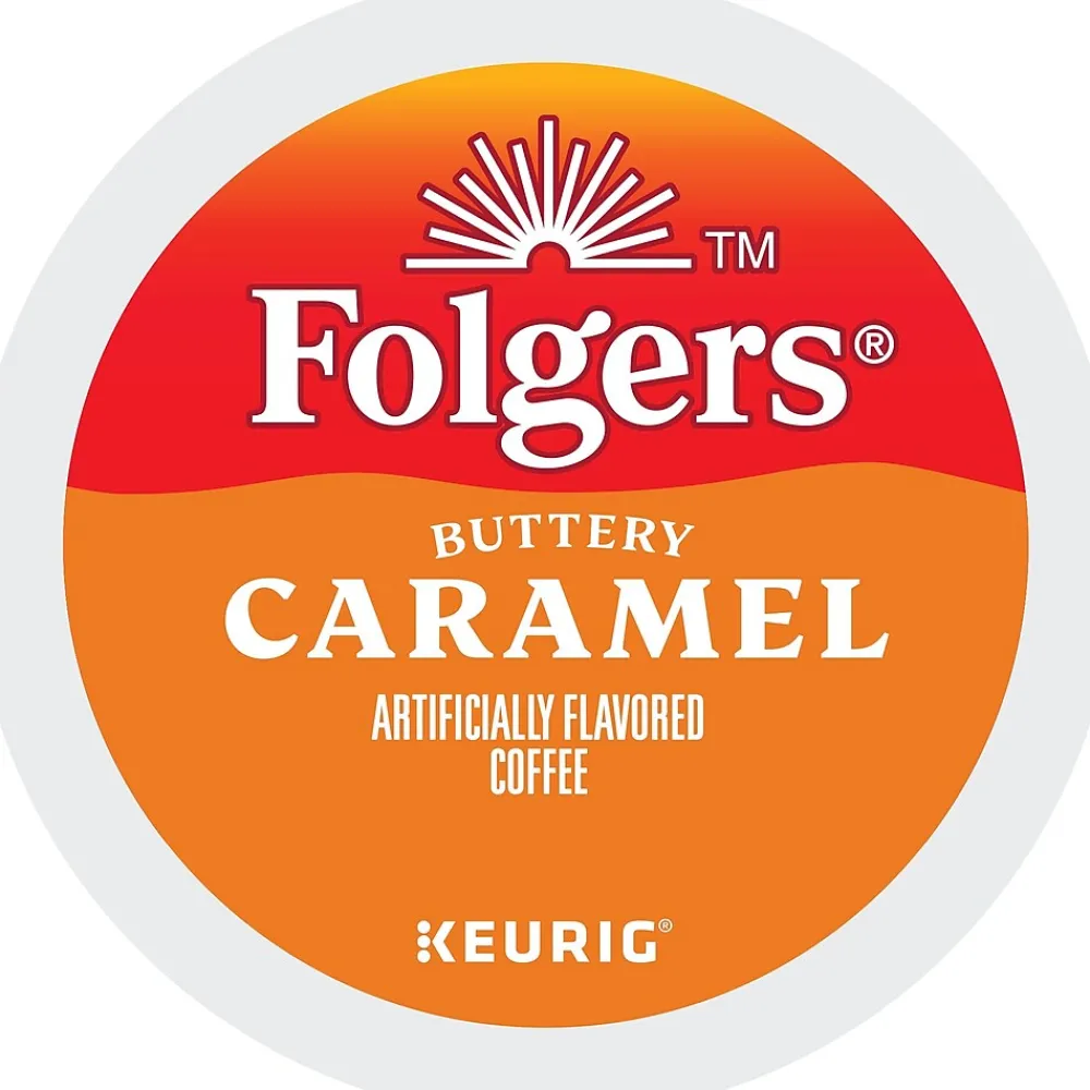 Folgers Buttery Caramel Coffee, Keurig K-Cup Pod, Medium Roast, 24/Box, 4 Boxes/Carton (6680CT)
