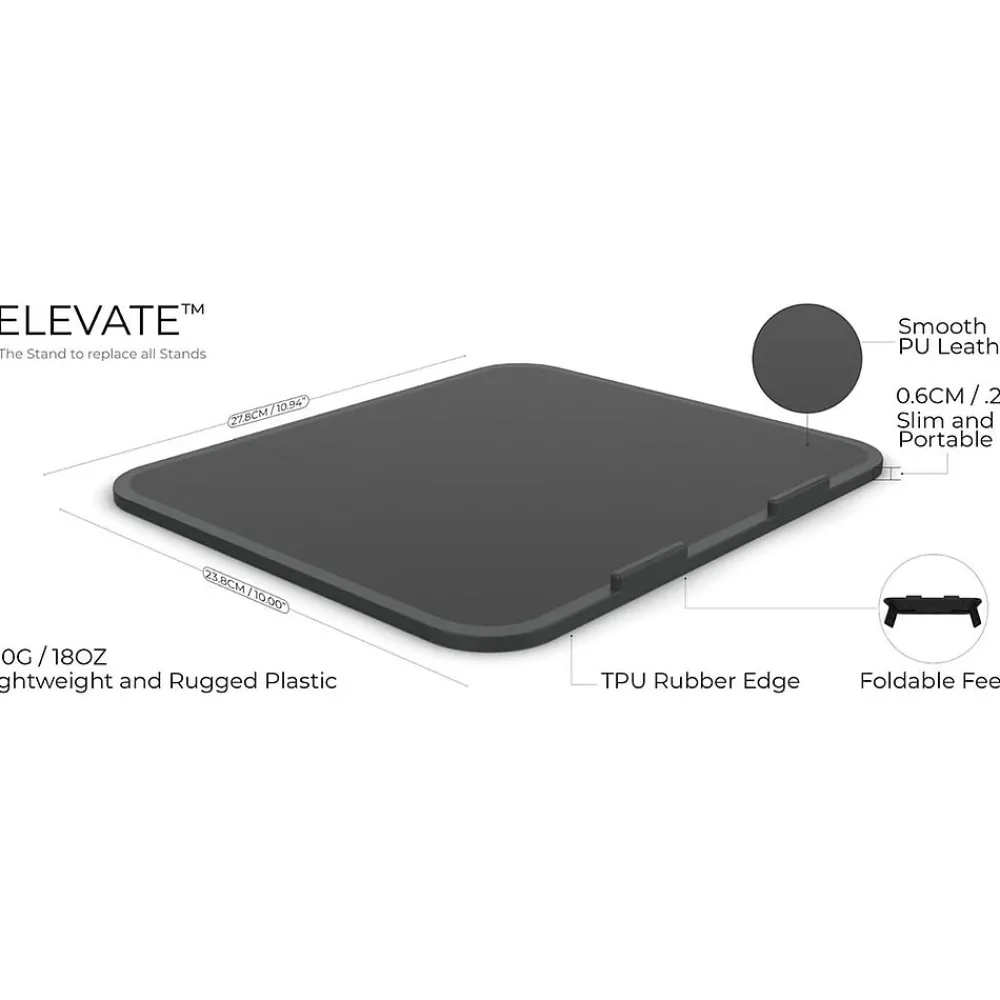 Elevate 10.94" x 10" Plastic Laptop Stand, (F101-ELBLK)<Function101
