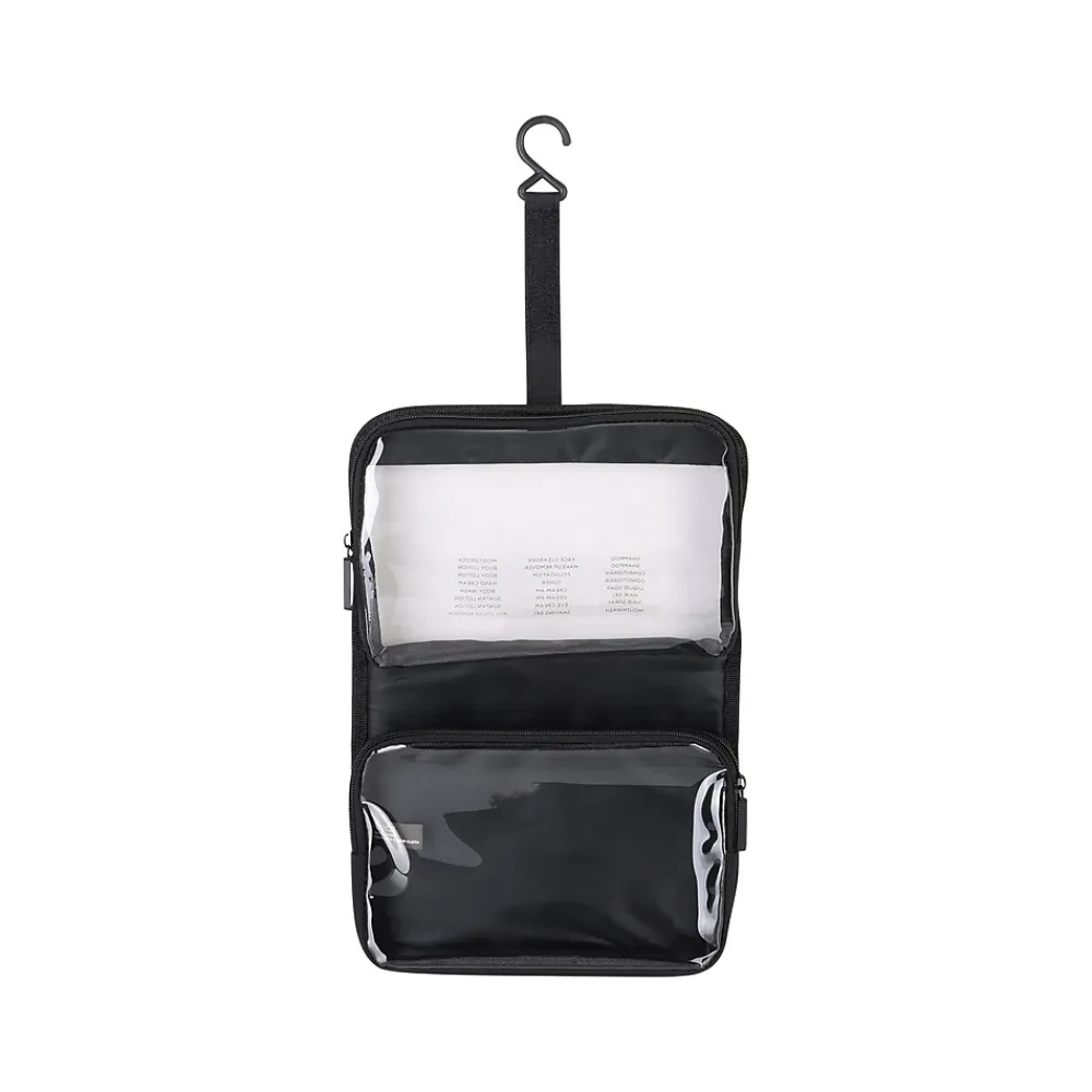 6.75" 12-Piece Plastic Toiletry Bag Kit, Black/Clear (36023)<G Force Hot