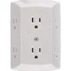 GE 56575 6-outlet Grounded Wall Tap with Transformer/resettable Circuit