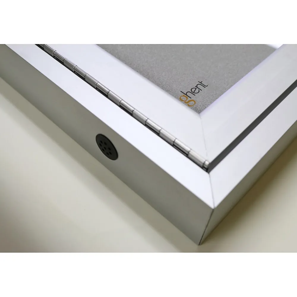 Bulletin*Ghent 3' H x 5' W Enclosed Vinyl Bulletin Board with Satin Frame, 2 Door, Silver (PA23660VX-193)