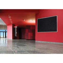 Bulletin*Ghent 4' H x 8' W Recycled Bulletin Board with Aluminum Frame, Confetti (ATR48-CF)