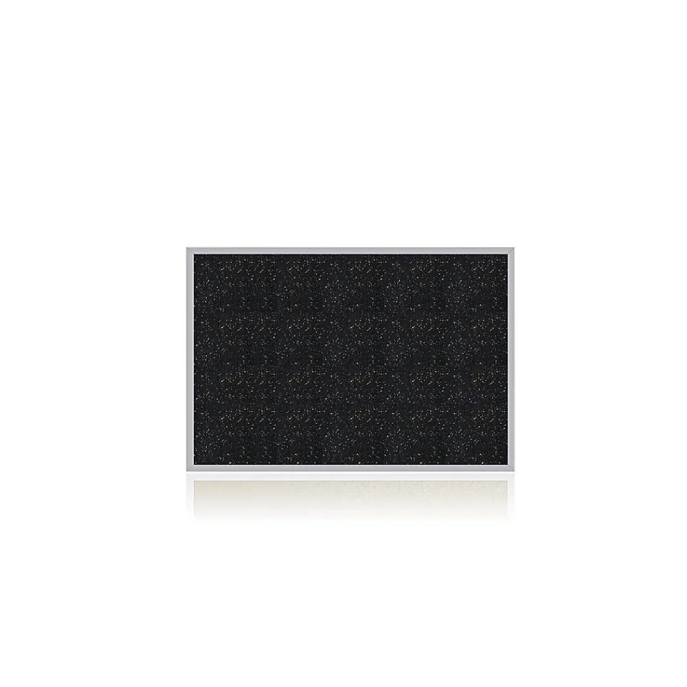 Bulletin*Ghent 3' H x 4' W Recycled Bulletin Board with Aluminum Frame, Confetti (ATR34-CF)