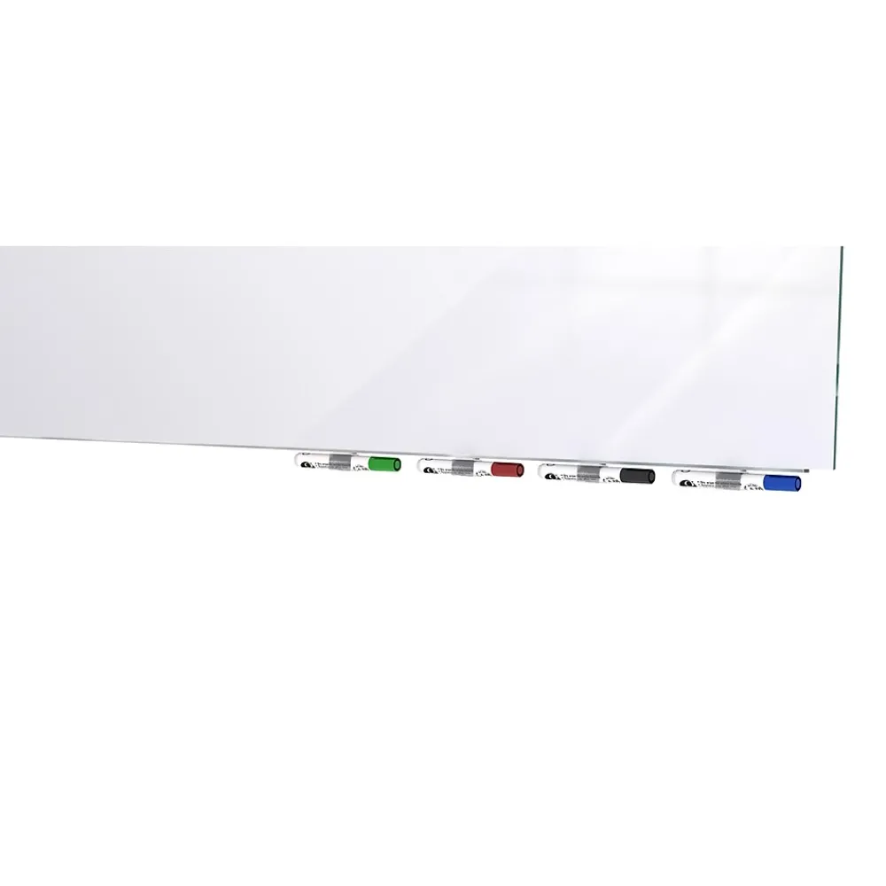 Dry Erase*Ghent Aria 4'H x 6'W Low Profile Magnetic Glass Whiteboard, White (ARIASM46WH)