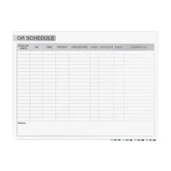 Dry Erase*Ghent Aria OR Schedule Glass Dry-Erase Whiteboard, 4'H x 6'W (GRPARIASN13S-46)