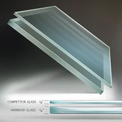 Dry Erase*Ghent Harmony Frosted Glass Whiteboard with Radius Corners, 4'H x 8'W (HMYRN48FR)