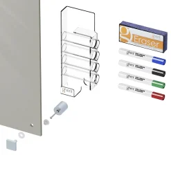 Dry Erase*Ghent Harmony 4'H x 6'W Glass Whiteboard with Square Corners, Gray (HMYSN46GY)