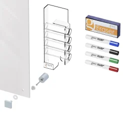 Dry Erase*Ghent Harmony 4'H x 6'W Magnetic Glass Whiteboard with Square Corners, White (HMYSM46WH)