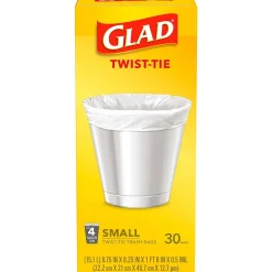 4 Gallon Kitchen Trash Bags, 30/Box (78817)<Glad New
