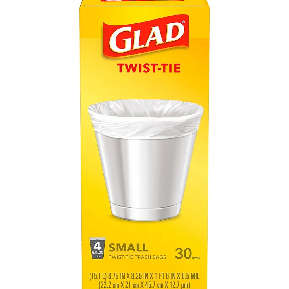 4 Gallon Kitchen Trash Bags, 30/Box (78817)<Glad New