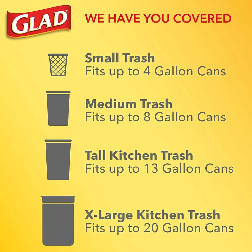 4 Gallon Kitchen Trash Bags, 30/Box (78817)<Glad New