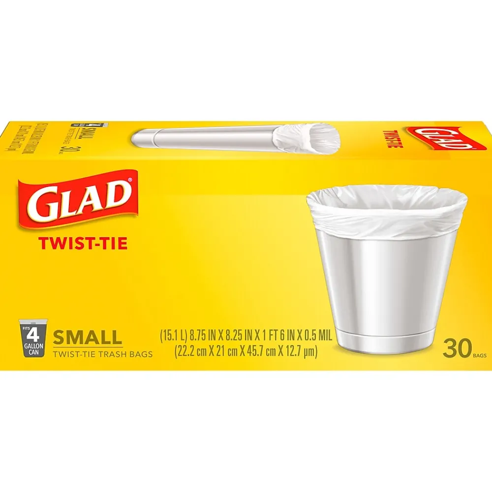 4 Gallon Kitchen Trash Bags, 30/Box (78817)<Glad New