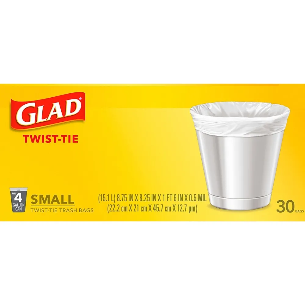 4 Gallon Kitchen Trash Bags, 30/Box (78817)<Glad New