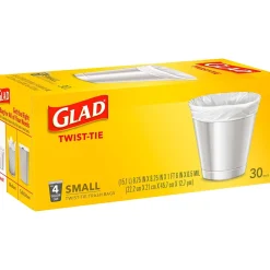4 Gallon Kitchen Trash Bags, 30/Box (78817)<Glad New