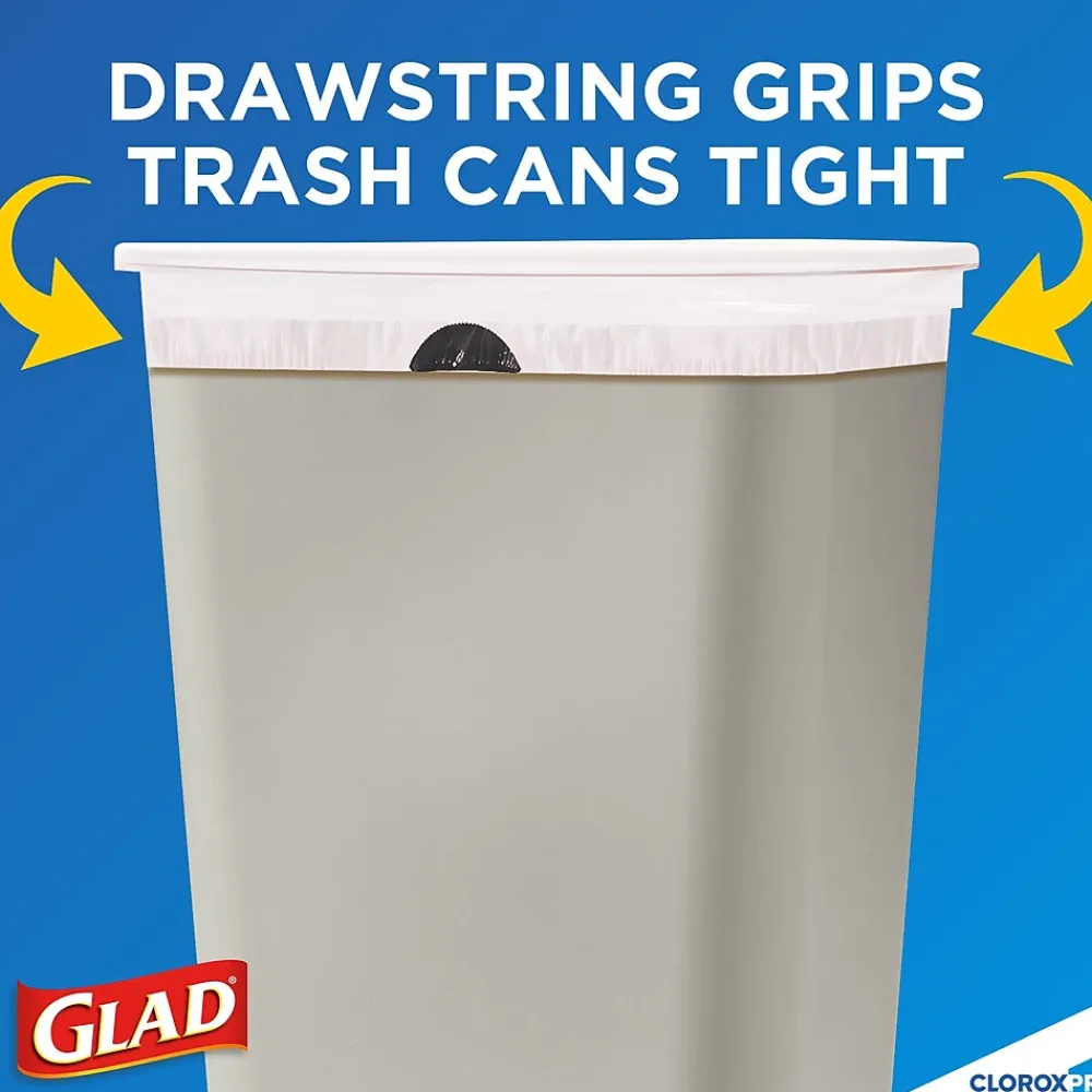 13 Gallon Trash Bag, 8.5"x8.5", Low Density, .72 mil, White, 100 Bags/Box (CLO 78526)<Glad Outlet