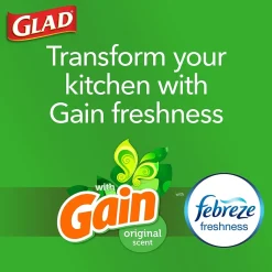 ForceFlex Tall 13 Gallon Kitchen Drawstring White Trash Bags, 110/Box (79098)<Glad Sale