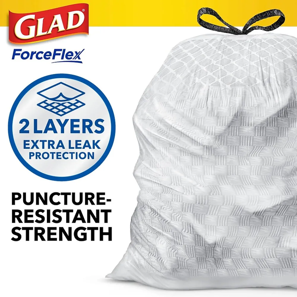 ForceFlex Tall Kitchen Drawstring Trash Bags, 13 Gallon, Gain Lavender with Febreze Freshness, 80 Count (78533)<Glad Outlet