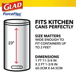 ForceFlex Tall Kitchen Drawstring Trash Bags, 13 Gallon, Gain Lavender with Febreze Freshness, 80 Count (78533)<Glad Outlet