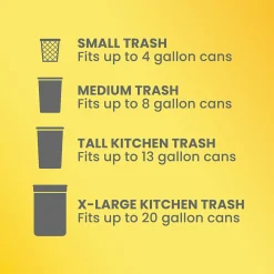ForceFlex Tall Kitchen Drawstring Trash Bags, 13 Gallon, White, Gain Original scent, 80/Box (78750)<Glad Online