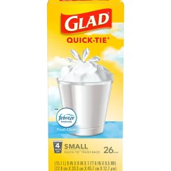 OdorShield 4 Gallon Kitchen Trash Bags,Fresh Clean, 26/Box (78812)<Glad Discount