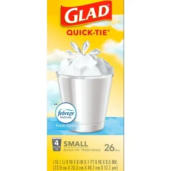 OdorShield 4 Gallon Kitchen Trash Bags,Fresh Clean, 26/Box (78812)<Glad Discount
