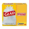 Quick-Tie 13-Gallon Tall Kitchen Trash Bag, 23.75" x 28", 0.66 Mil, White, 80 Bags/Box (60034)<Glad Discount