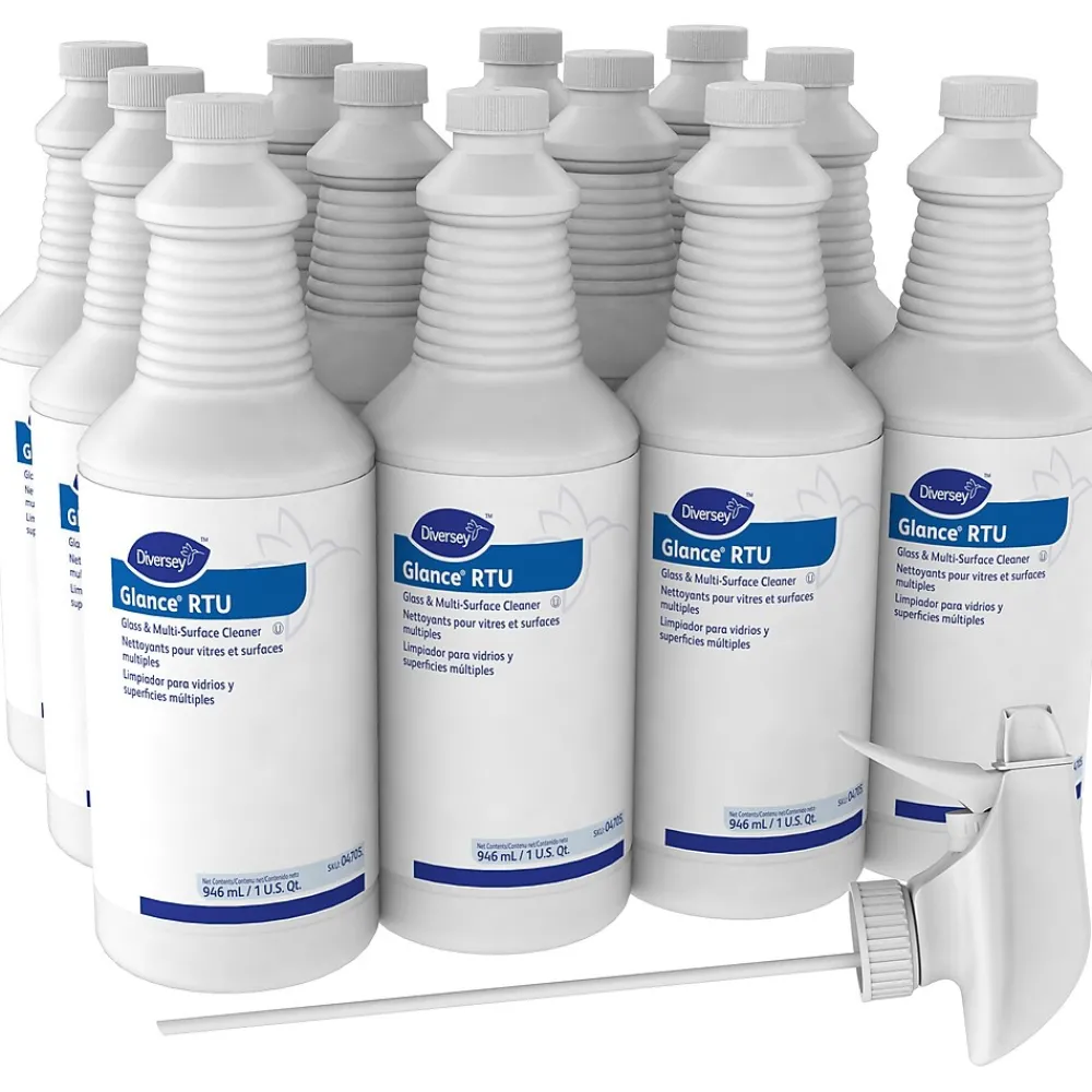 RTU Glass and Multi-Surface Cleaner, Ammonia, 12/Carton (04705)<Glance New