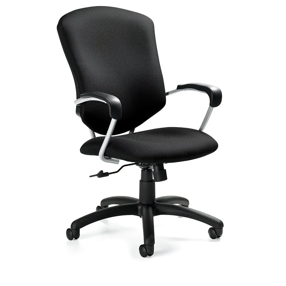 Office Chairs*Global Supra Quilt Fabric High Back Tilter Chair, Silver