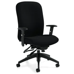 Office Chairs*Global Truform Quilt Fabric Heavy Duty High Back Multi-Tilter Chair, Black