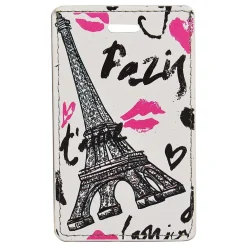 Travergo Eiffel Tower Luggage Tag, White (TR1278)<Go Green Power Clearance