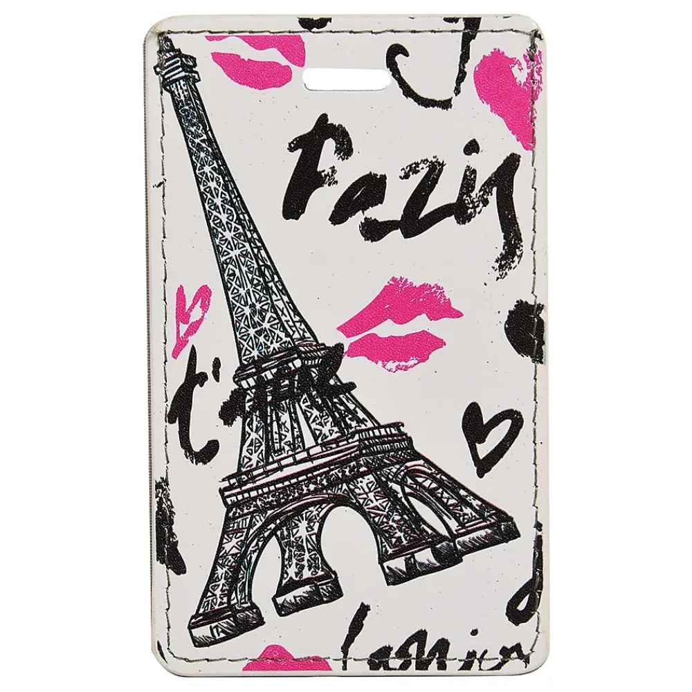 Travergo Eiffel Tower Luggage Tag, White (TR1278)<Go Green Power Clearance