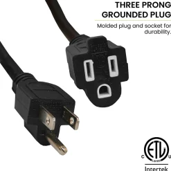 GoGreen Power 100' Indoor/Outdoor Extension Cord, 16 AWG, Black (GG-13700BK)