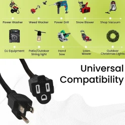 GoGreen Power 100' Indoor/Outdoor Extension Cord, 16 AWG, Black (GG-13700BK)