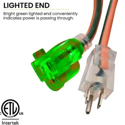 GoGreen Power 100' Indoor/Outdoor Extension Cord, 12 AWG, Orange (GG-14000)