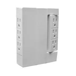 GoGreen Power 6 Outlet Swivel Wall Tap Adapter, White (GG-16000TSW)