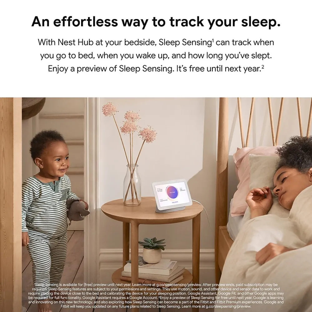 Google Nest Hub 2nd Generation 7" Smart Display, White (GA01331-US)
