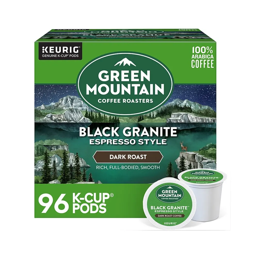 Green Mountain Black Granite Espresso Style Coffee Keurig® K-Cup® Pods, Dark Roast, 96/Carton (5000366650CT)