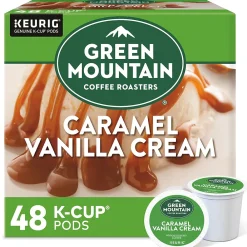Green Mountain Caramel Vanilla Cream Coffee Keurig® K-Cup® Pods, Light Roast, 48/Box (350072)