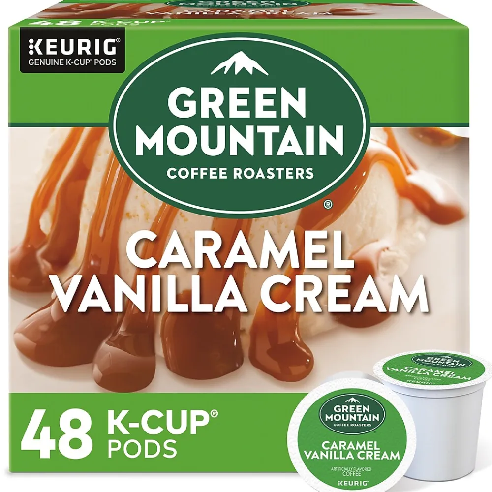 Green Mountain Caramel Vanilla Cream Coffee Keurig® K-Cup® Pods, Light Roast, 48/Box (350072)