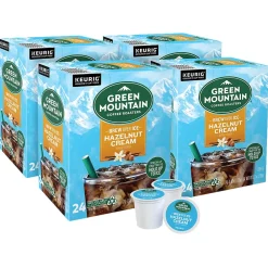 Green Mountain Coffee Roasters Hazelnut Cream Iced Coffee, Keurig K-Cup Pod, Medium Roast, 96/Carton (390290CT)