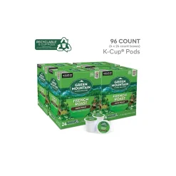 Green Mountain French Roast Coffee Keurig® K-Cup® Pods, Dark Roast, 96/Carton (6694)