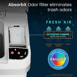 Stainless Steel Rectangular Sensor Trash Can with AbsorbX Odor Control System and Fragrance, White, 4 Gal. (SC04SW)<Halo Best